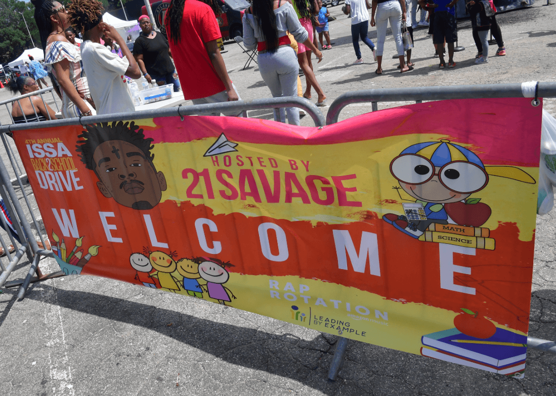 21 Savage Hosts 10th Annual Issa Back 2 School Drive In Georgia